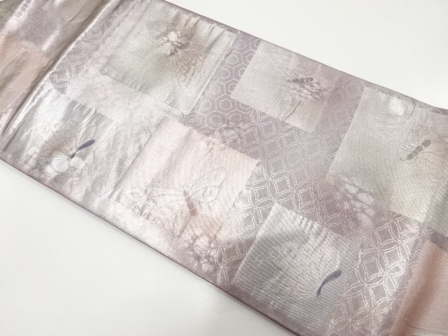 JAPANESE KIMONO / SHIKISHI / BUTTERFLY / SHIPPO PATTERNS WOVEN THE FAB